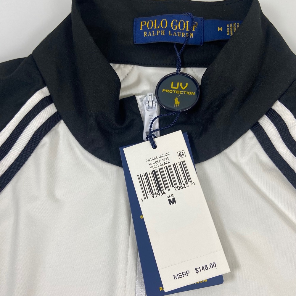 Polo Golf Ralph Lauren Womens M Black White Striped UV Golf Jacket‎ NEW - Picture 2 of 9